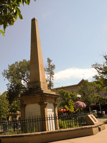 Profile of the American Indian War Memorial at the Plaza in Santa Fe